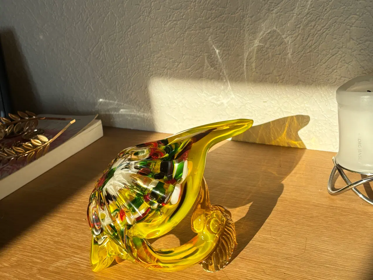 Billede 15 - Smuk vintage Murano-style glas-skulptur – gul fugl
