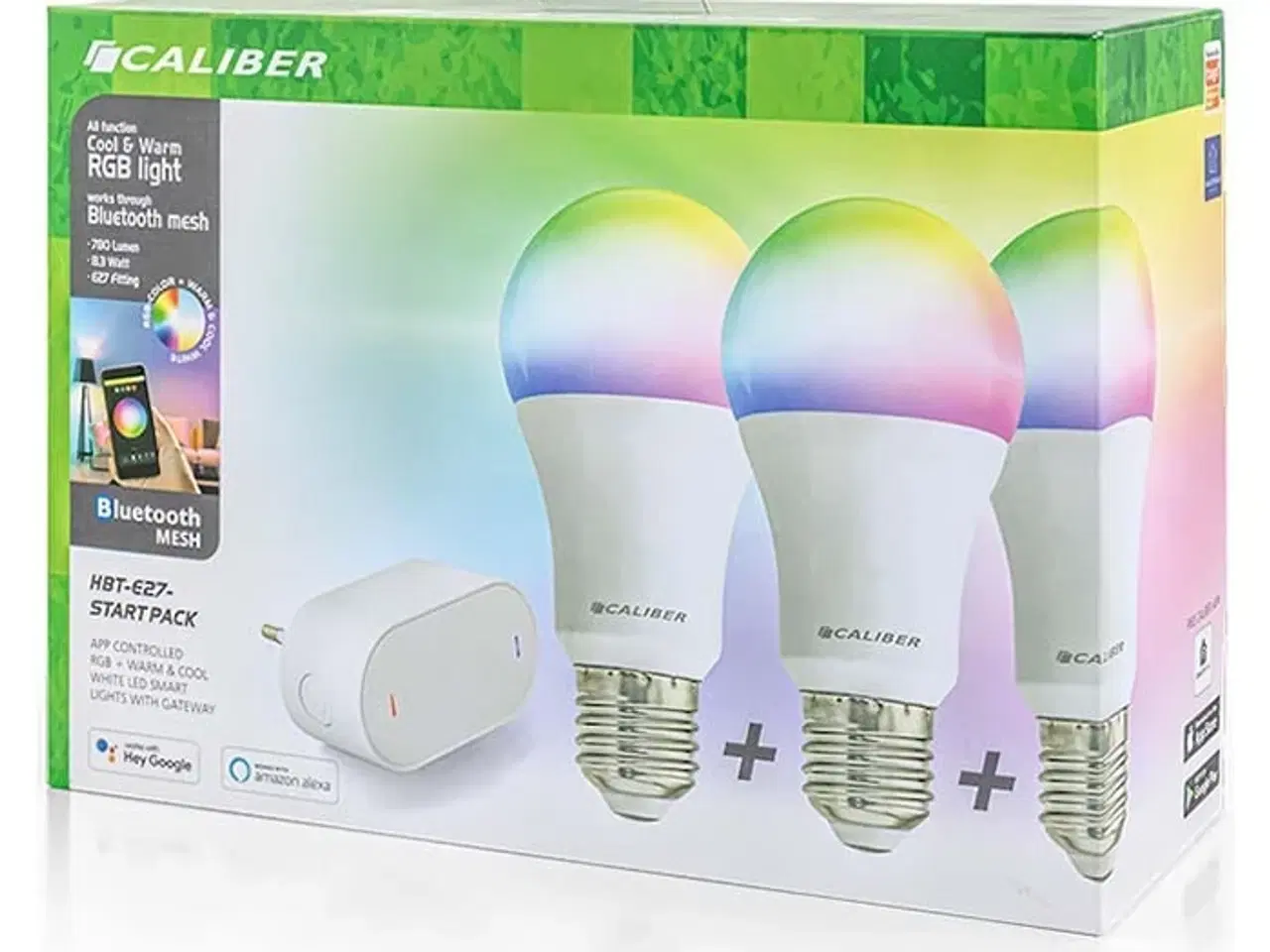 Billede 1 - Caliber E27 Smart Home starterpack LED-pærer hvid/multi