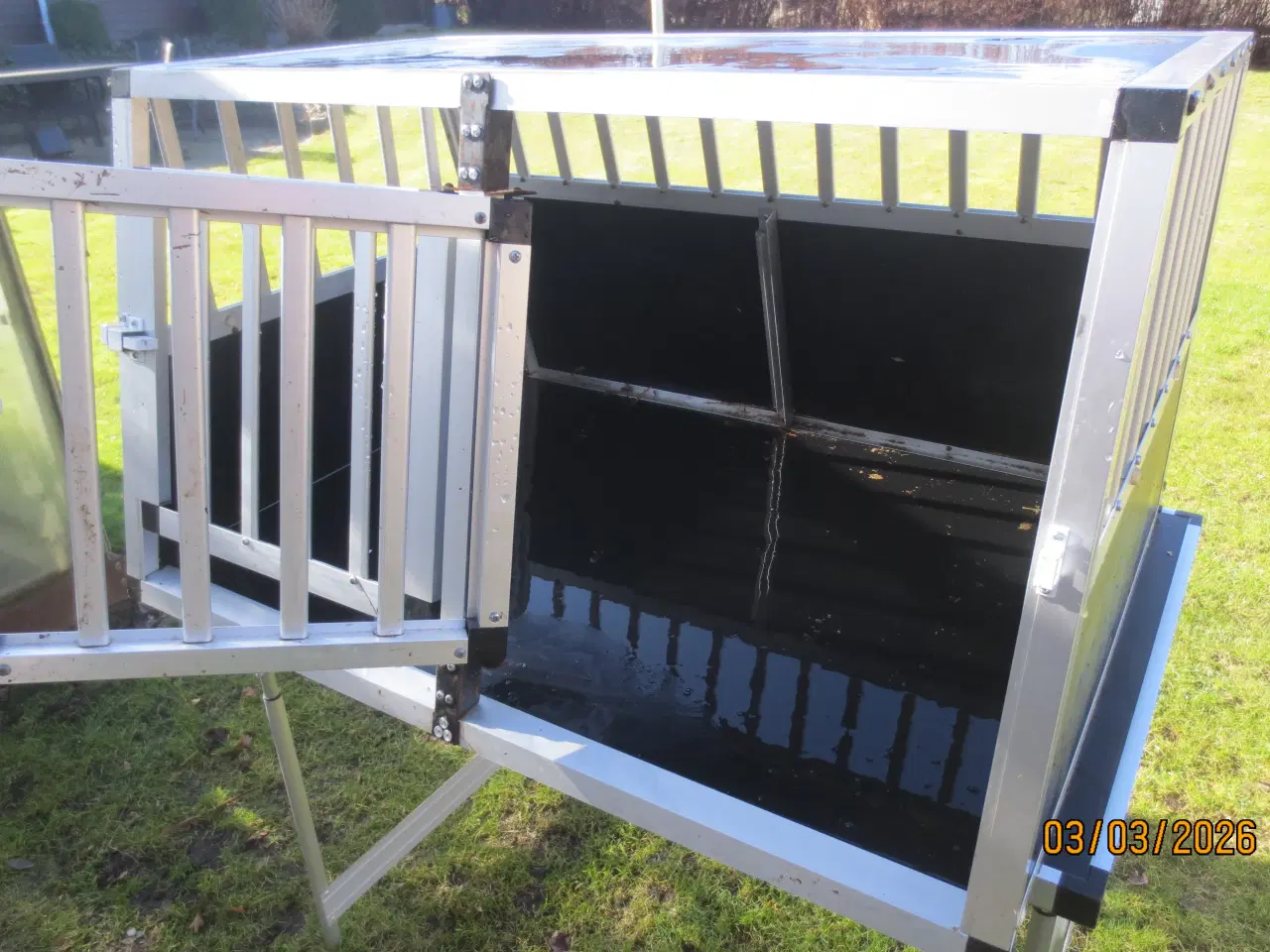 Billede 3 - 1 stk Hundebur I Aluminium med 2 låger