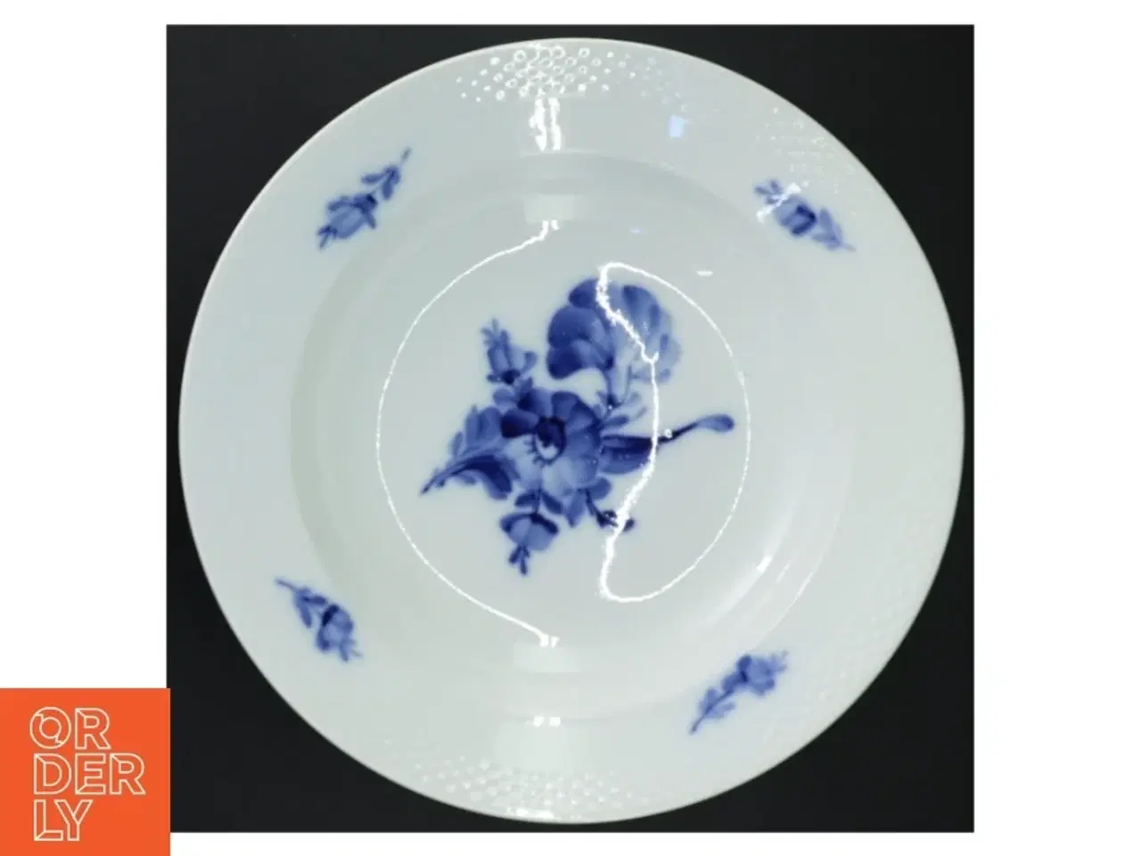 Billede 6 - 6 dybe porcelænstallerkener med blomstermotiv fra Royal Copenhagen (str. 25 cm)