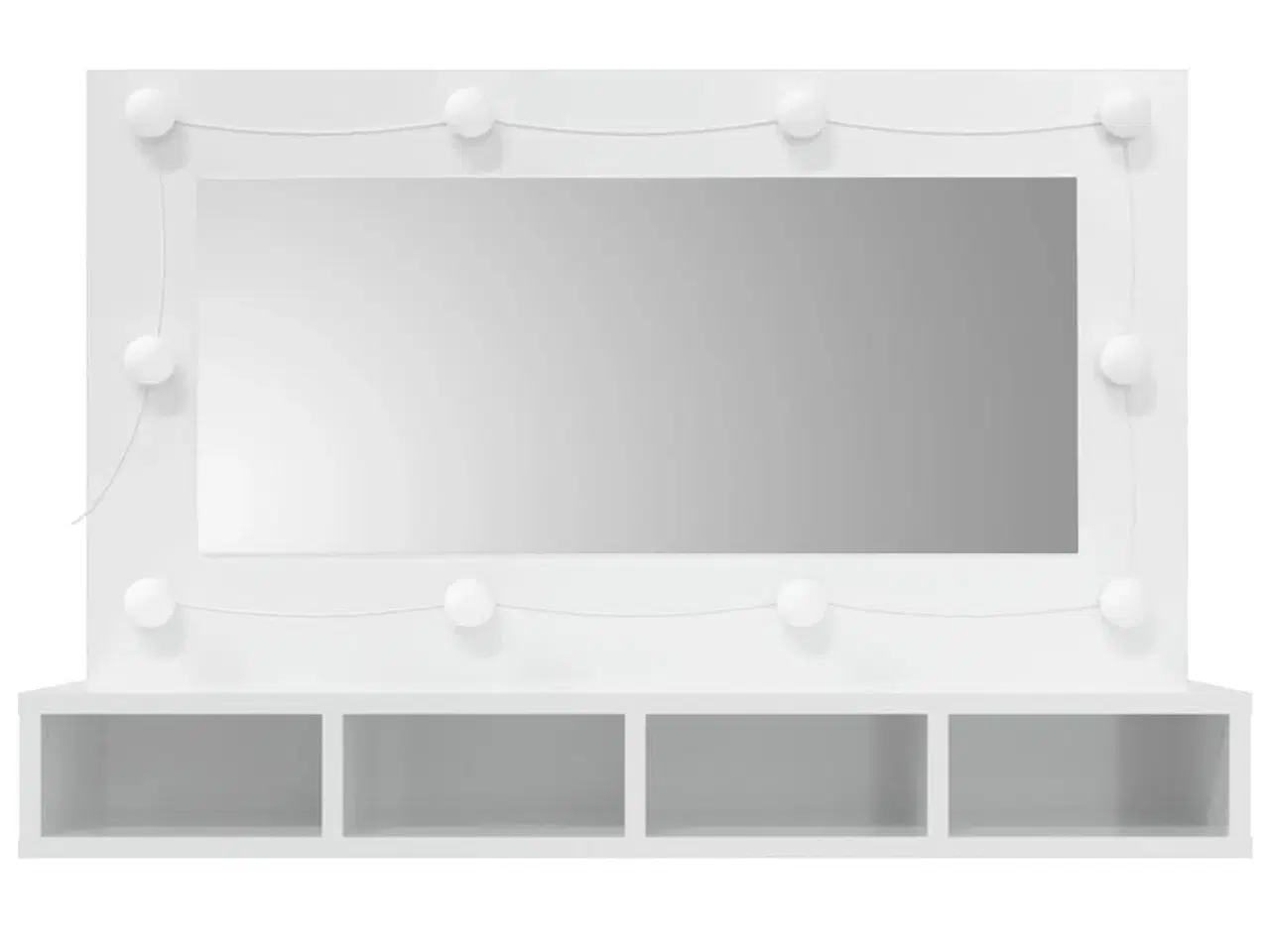 Billede 4 - Spejlskab med LED-lys 90x31,5x62 cm hvid højglans