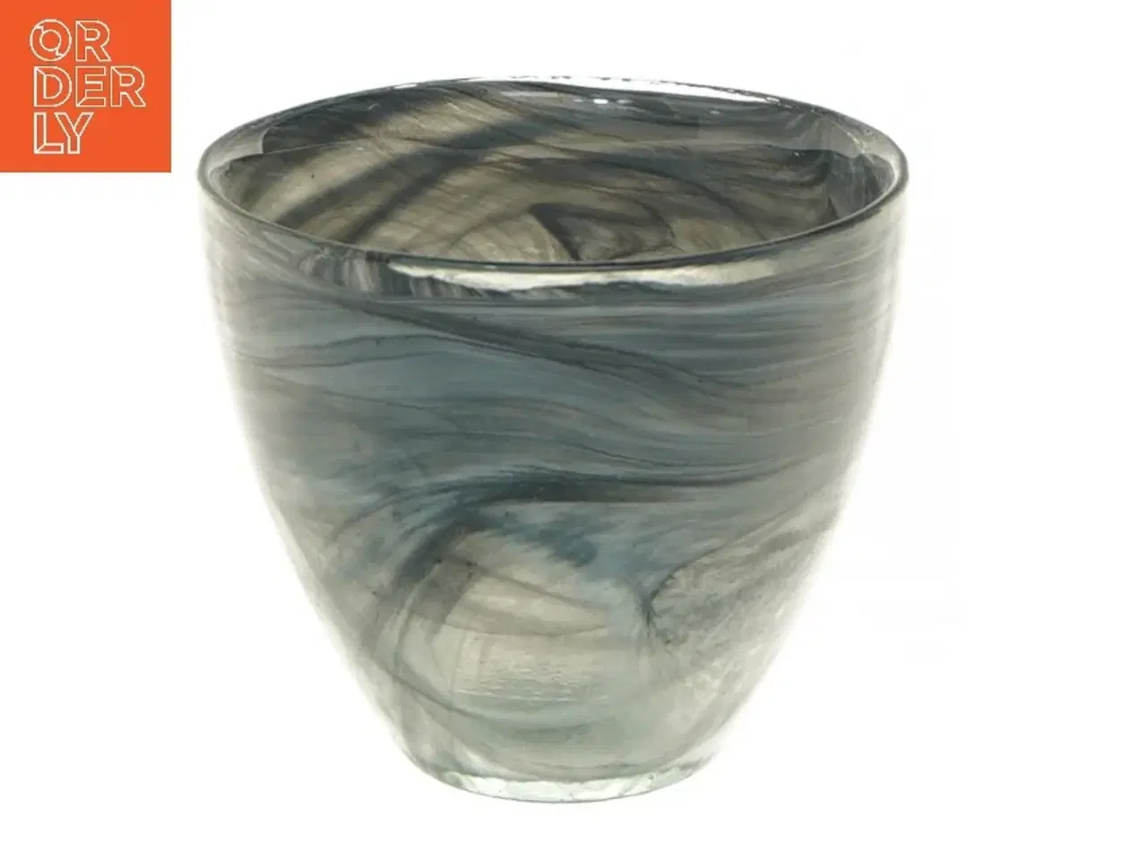 Billede 1 - Glasvase med swirl-mønster (str. Ø 10 cm)