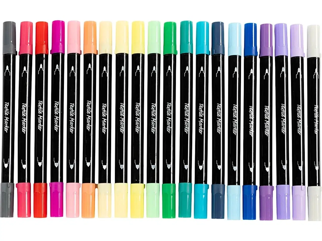 Billede 1 - Tekstiltusch, streg 2,3+3,6 mm, suppleringsfarver, 20 stk./ 1 pk.