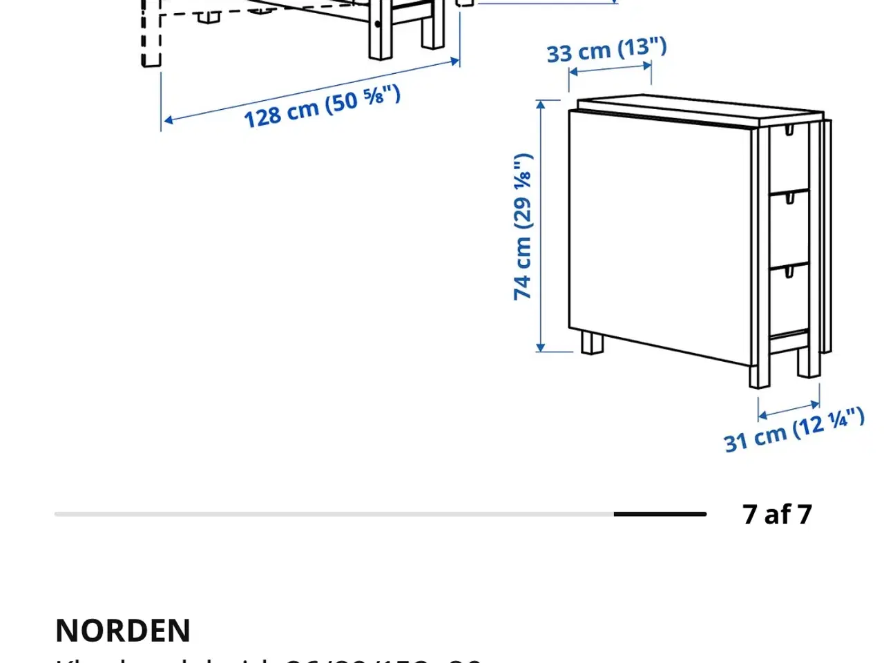 Billede 8 - IKEA NORDEN spisebord