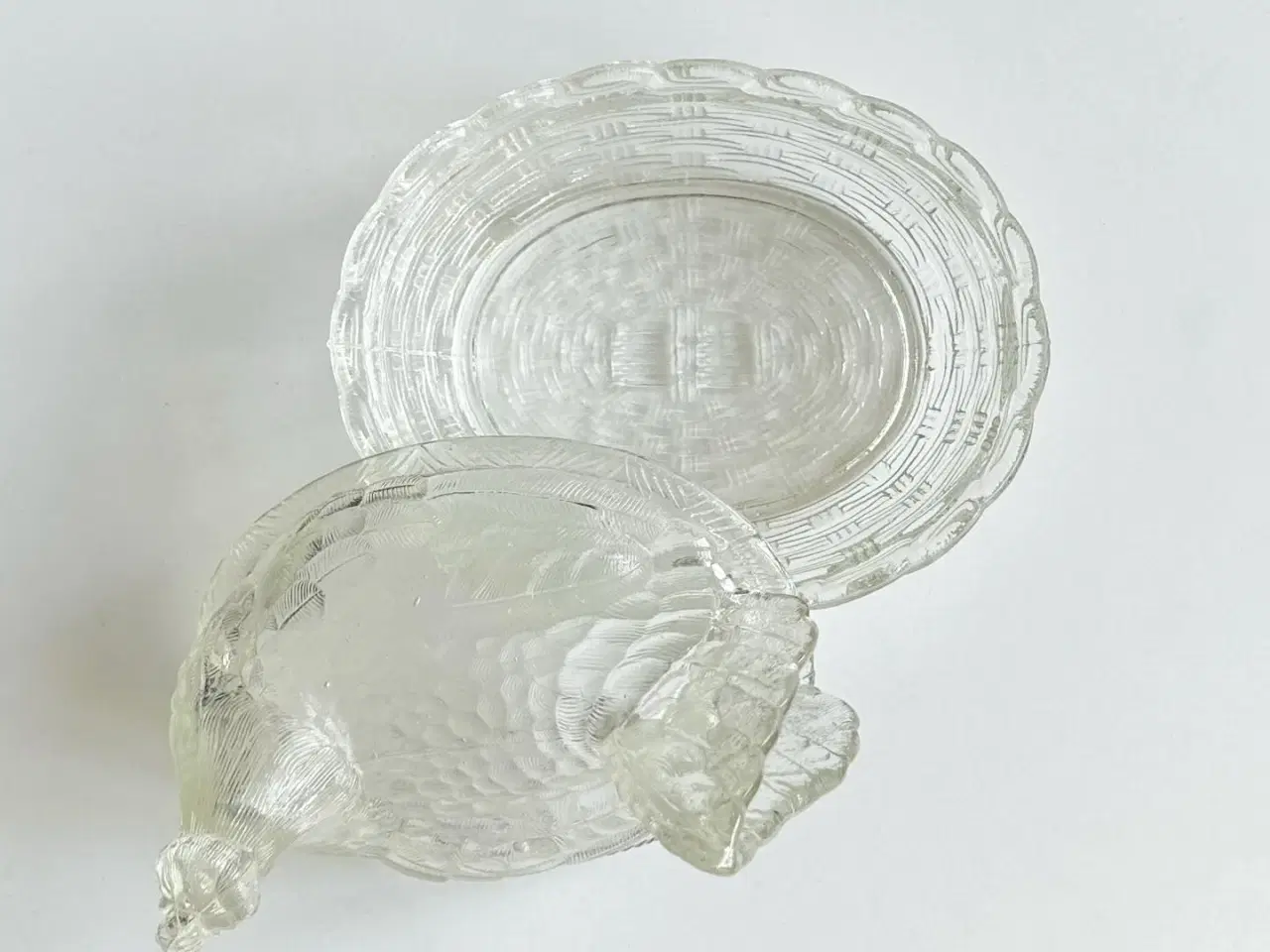 Billede 5 - Lågkrukke, klart glas, høne