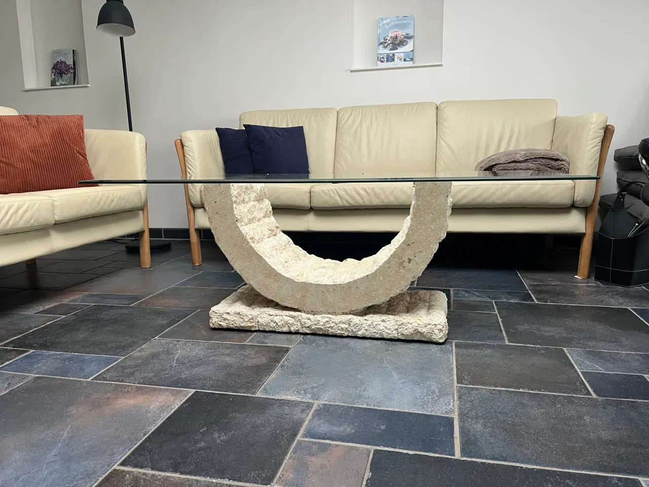 Billede 3 - Sofabord med facetslebet glasplade 
