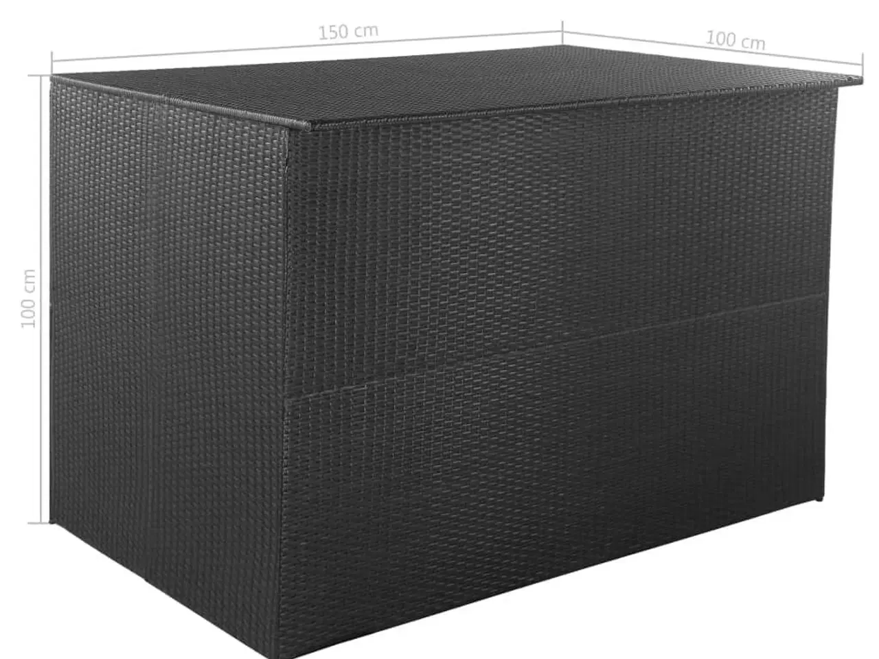 Billede 7 - Udendørs opbevaringskasse 150x100x100 cm polyrattan sort