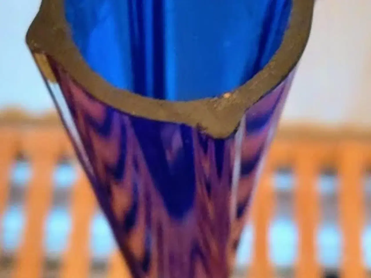 Billede 3 - Vase, blå glas, 60 cm høj, MURANO