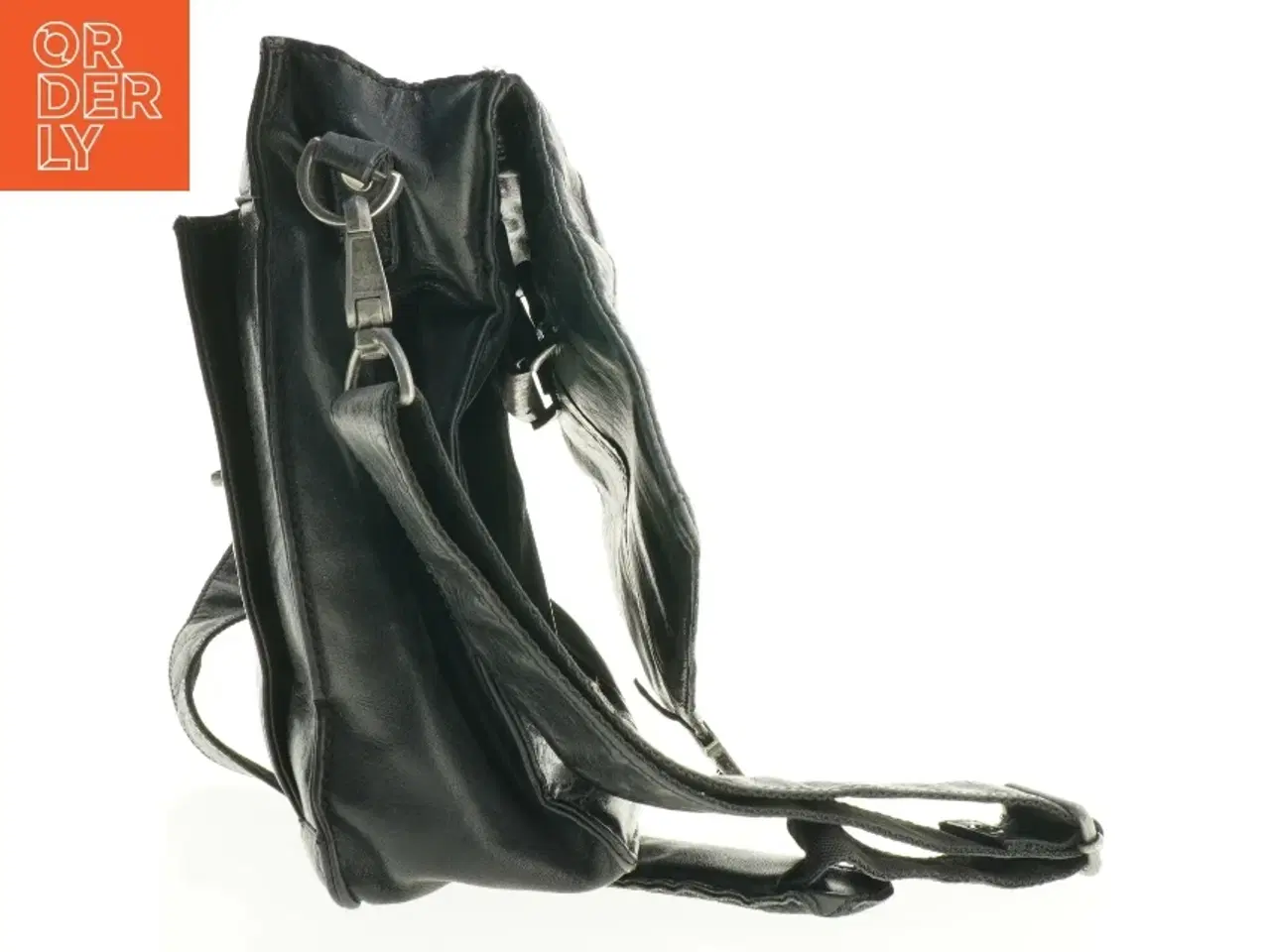 Billede 5 - Sort lædertaske til mænd (str. 39 x 32 cm)