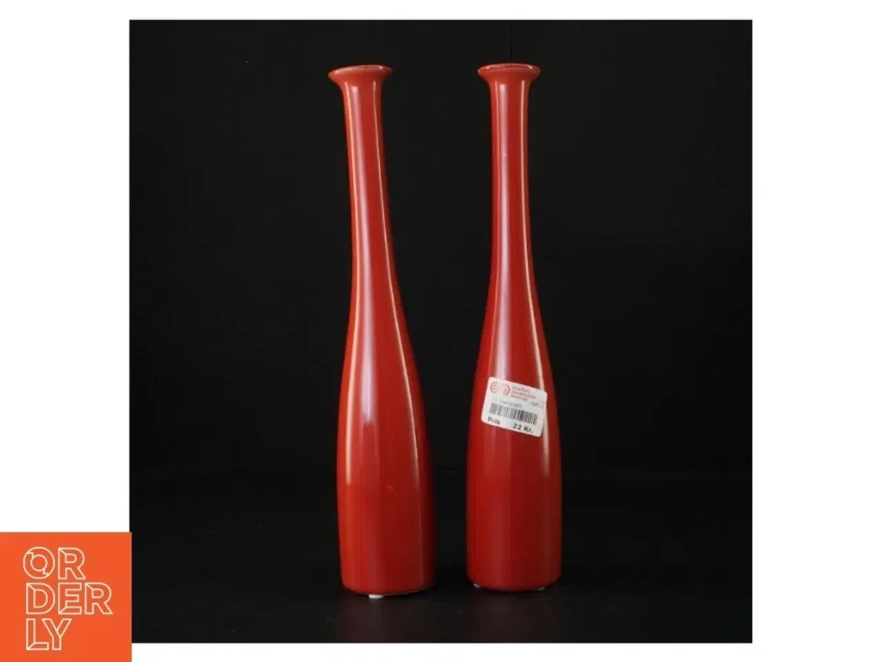 Billede 1 - Røde dekorative vaser (str. 31 x 6 cm)
