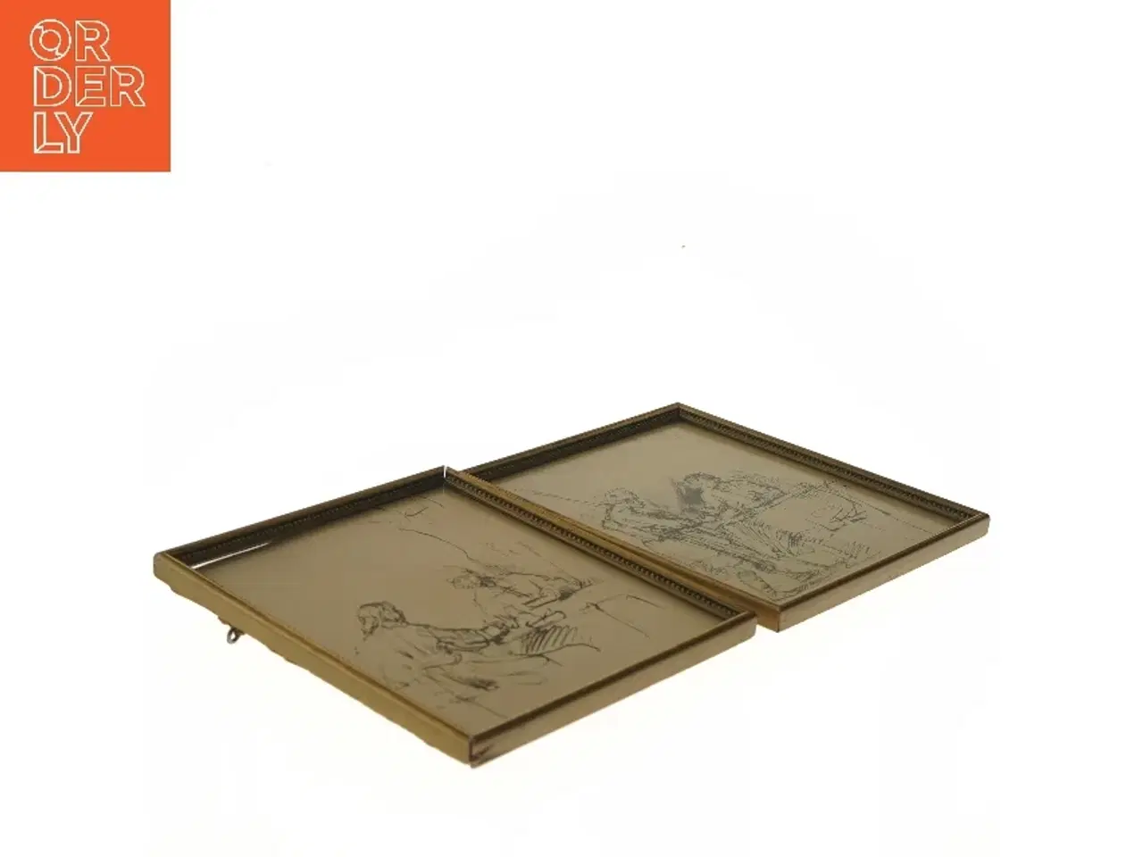 Billede 3 - To indrammede skitser (str. 8,5x20,5 cm)