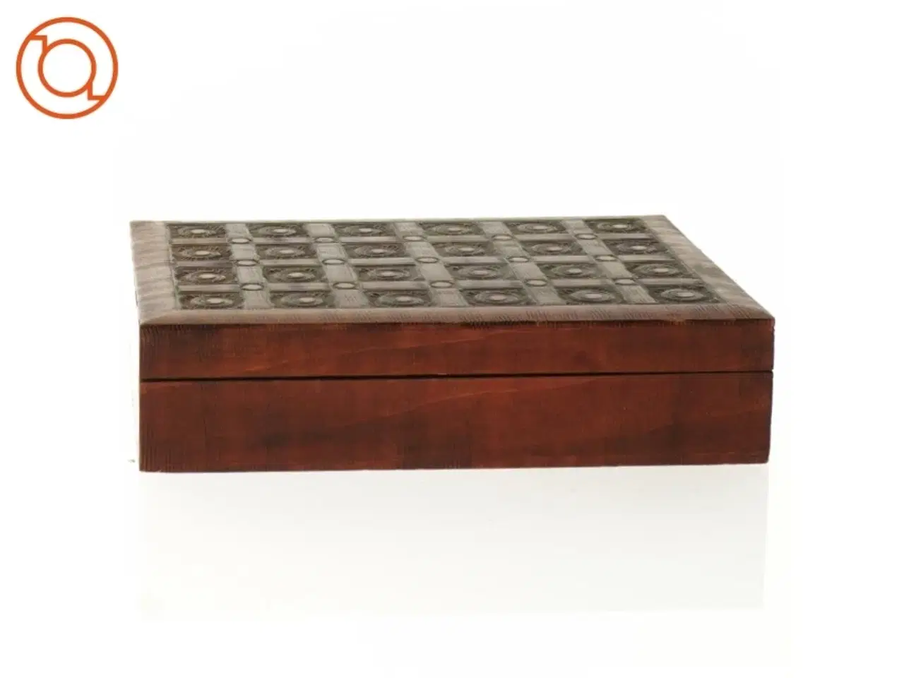 Billede 6 - Ornamenteret Træ æske med 2 rum (str. 16 x 12 x 4 cm)