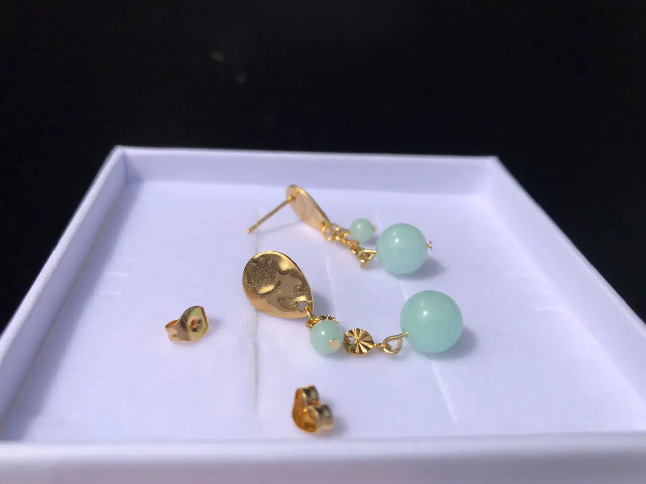 Billede 13 - 🏝️Friske sommer Ørestikker “Guld&Mint” 