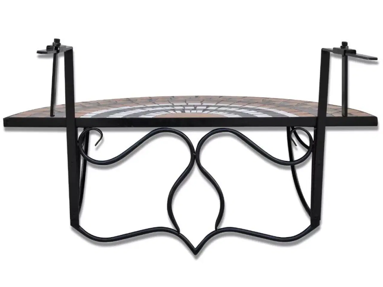 Billede 5 - Hængende altanbord mosaik terracottafarvet og hvid