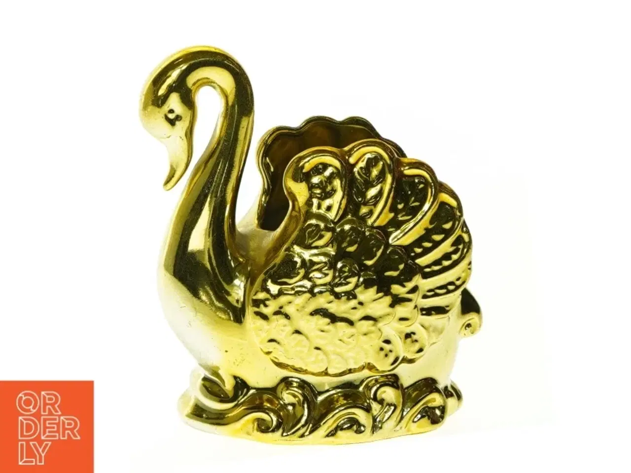 Billede 1 - Guldbelagt svane krukke (str. 9 x 12 cm)