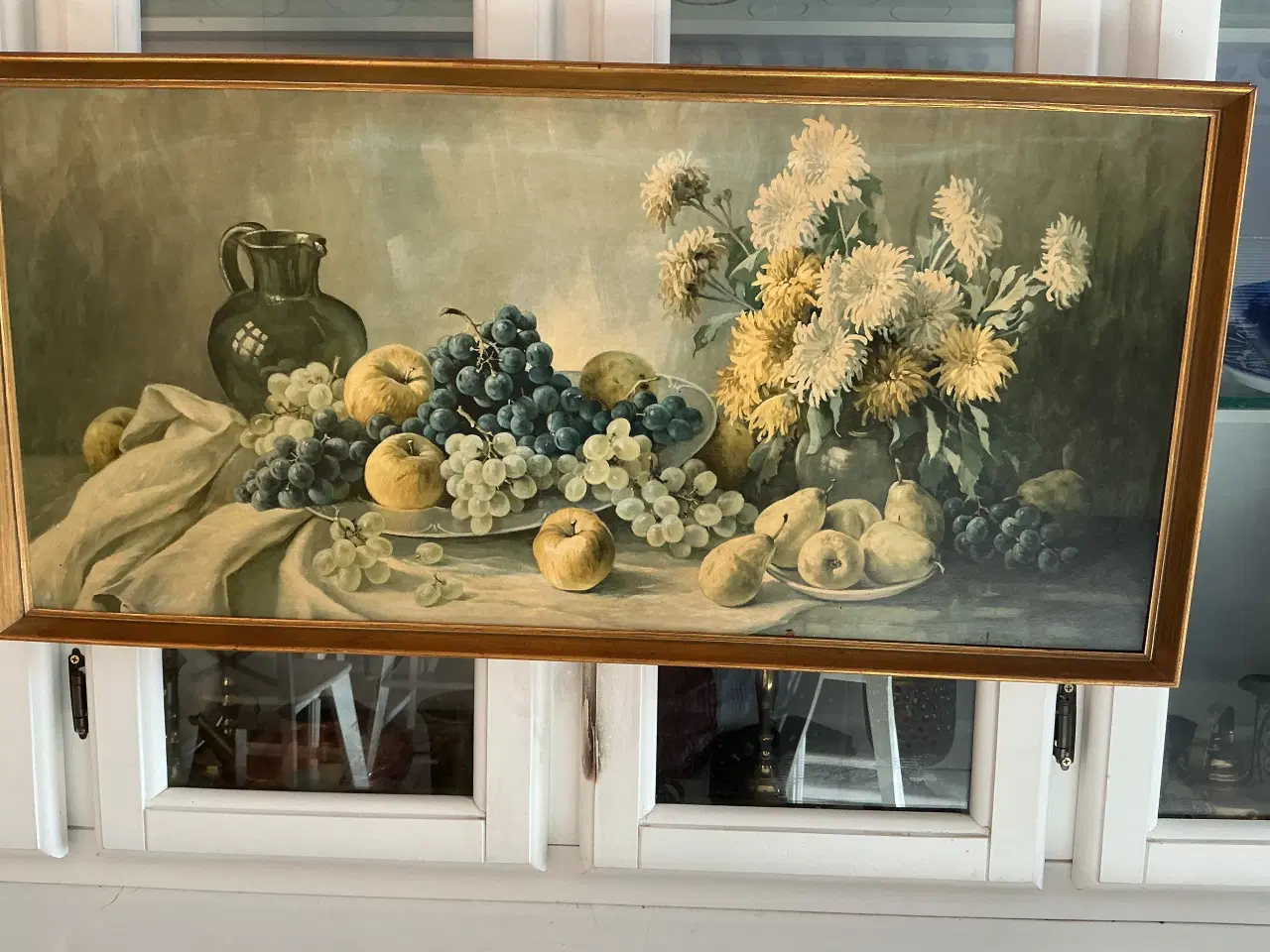 Billede 1 - Stilleben maleri - signeret E. Kruger - 80 x 40 