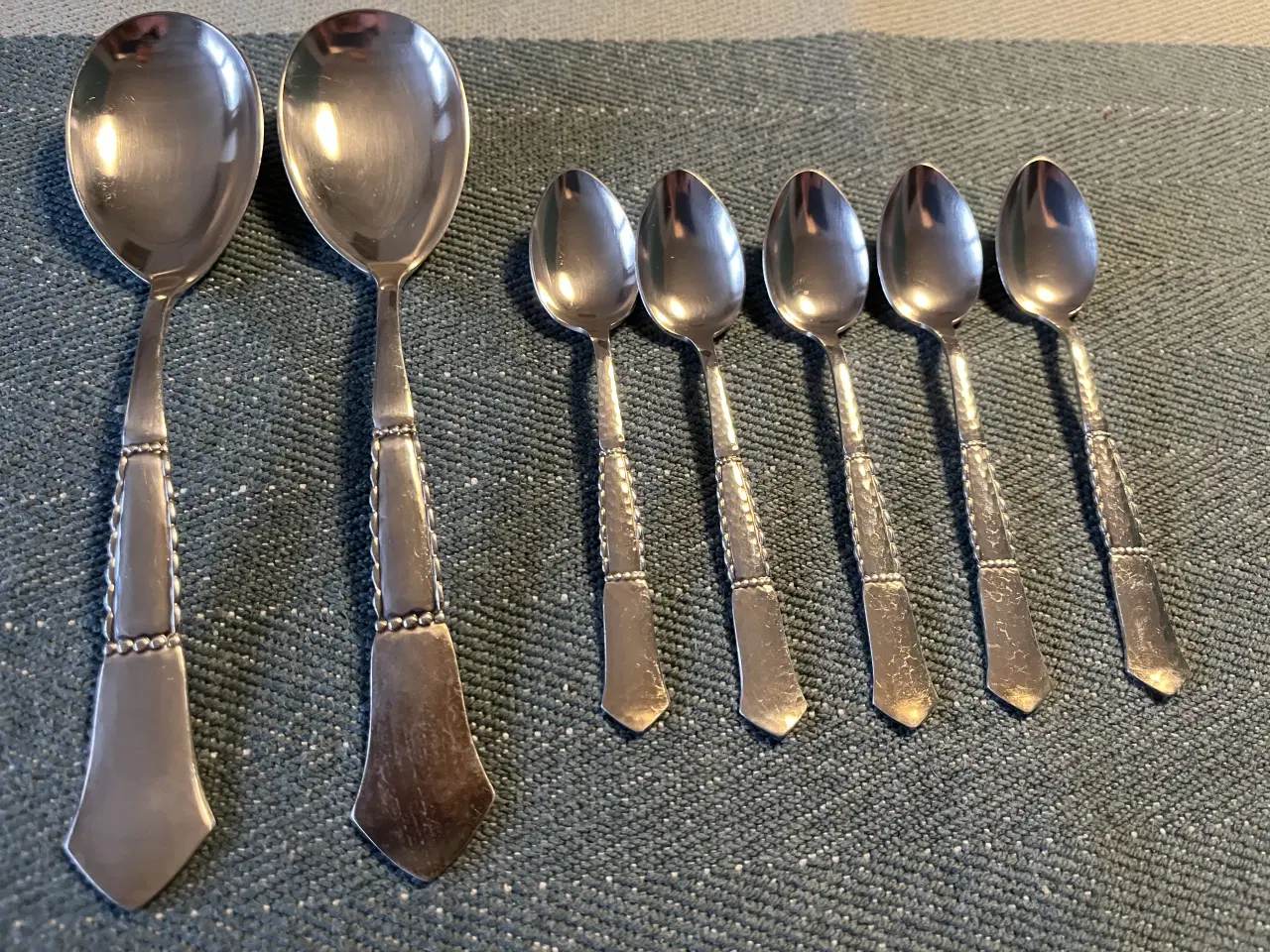 Billede 1 - 8 ældre skeer i 2 tårn sølv