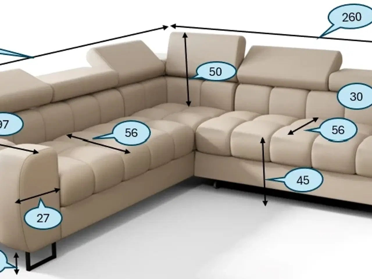 Billede 3 - ASPER MAX HJØRNESOFA 260x260 CM
