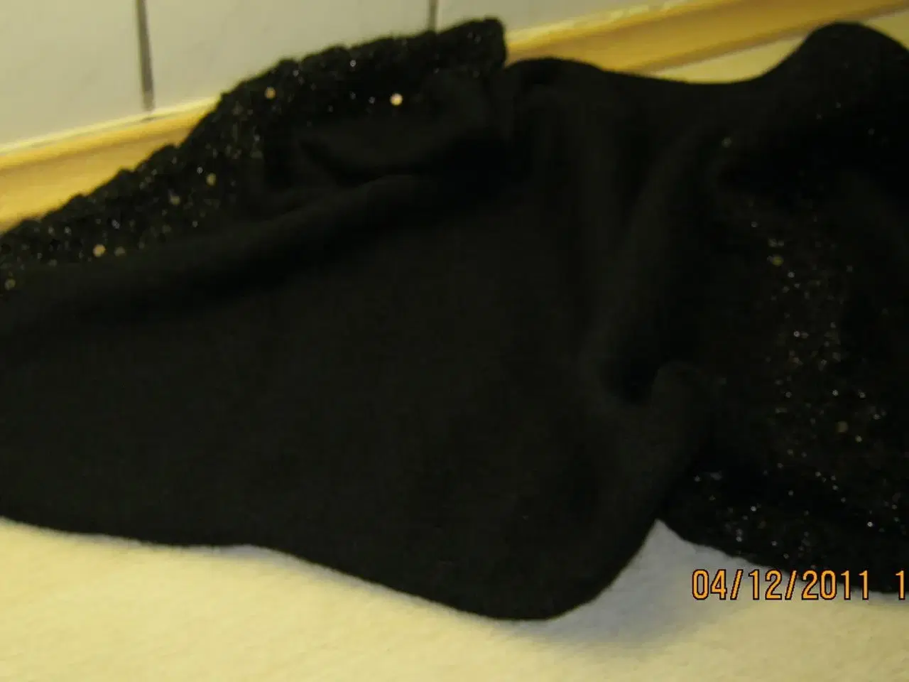 Billede 3 - Mohair tørklæde med pailleter, sort