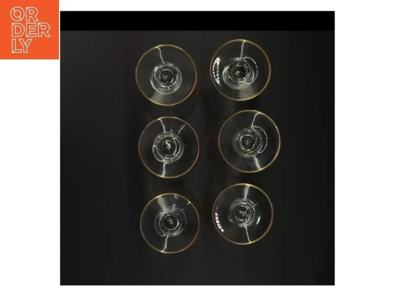 Billede 4 - Vintageglas med guldkant (str. 16 x 9 cm)