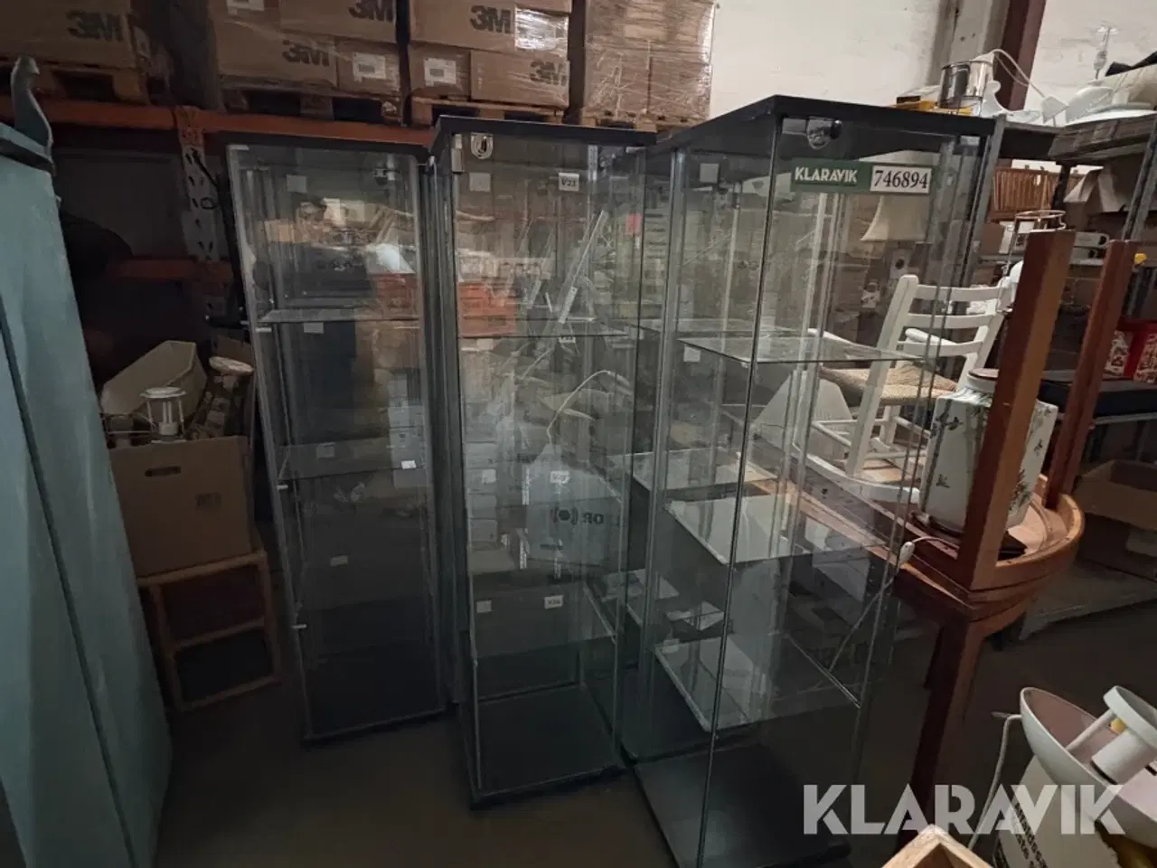 Billede 1 - Vitrineskabe i glas  12 stk