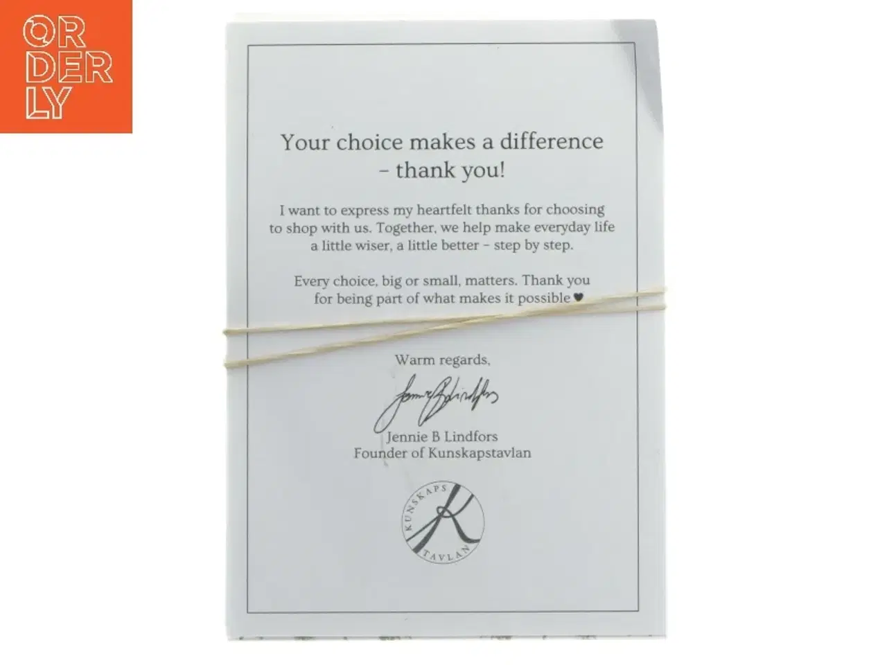 Billede 1 - Kort med tekst fra Kunskapstavlan (str. 15,5x11 cm)