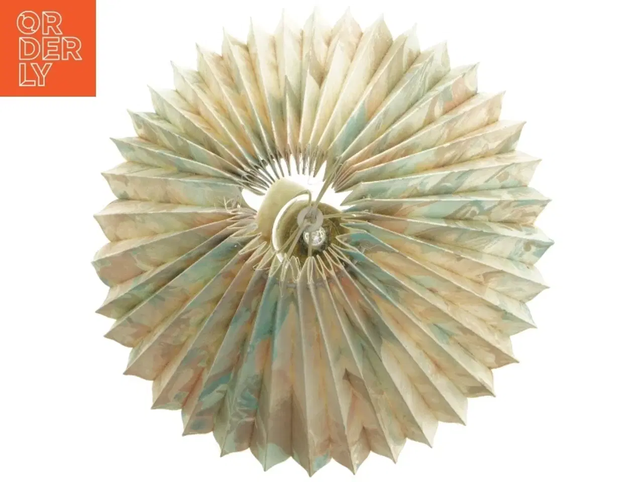 Billede 2 - Bordlampe i Onyx Marmor med plisseret skærm (str. 40 x 25 cm)