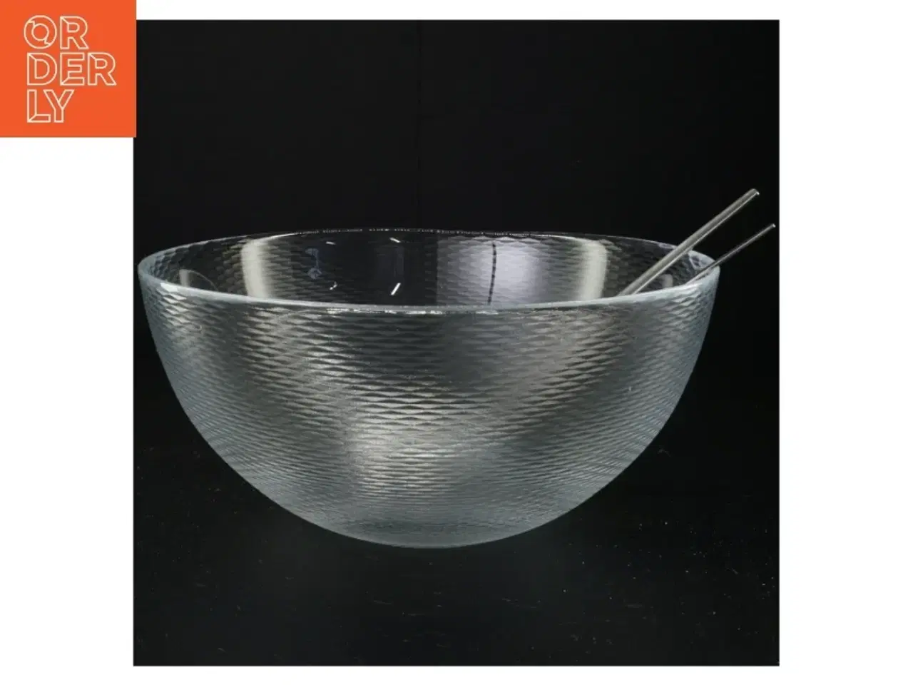 Billede 1 - Holmegaard Facet stor salatskål og serveringssæt (str. 28 x 13 cm og 26 cm) fra Holmegaard Facet