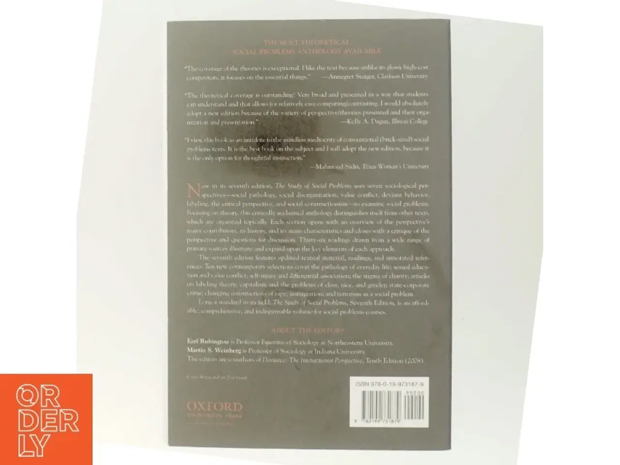 Billede 3 - The Study of Social Problems Seven Perspectives af Earl Rubington (Bog)