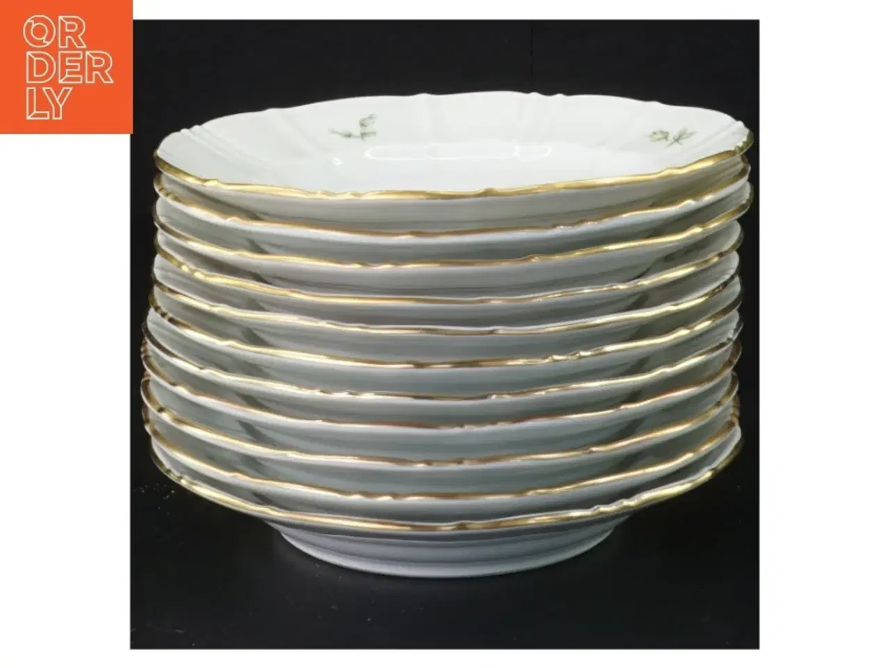 Billede 2 - Porcelænsfad med blomstermotiv