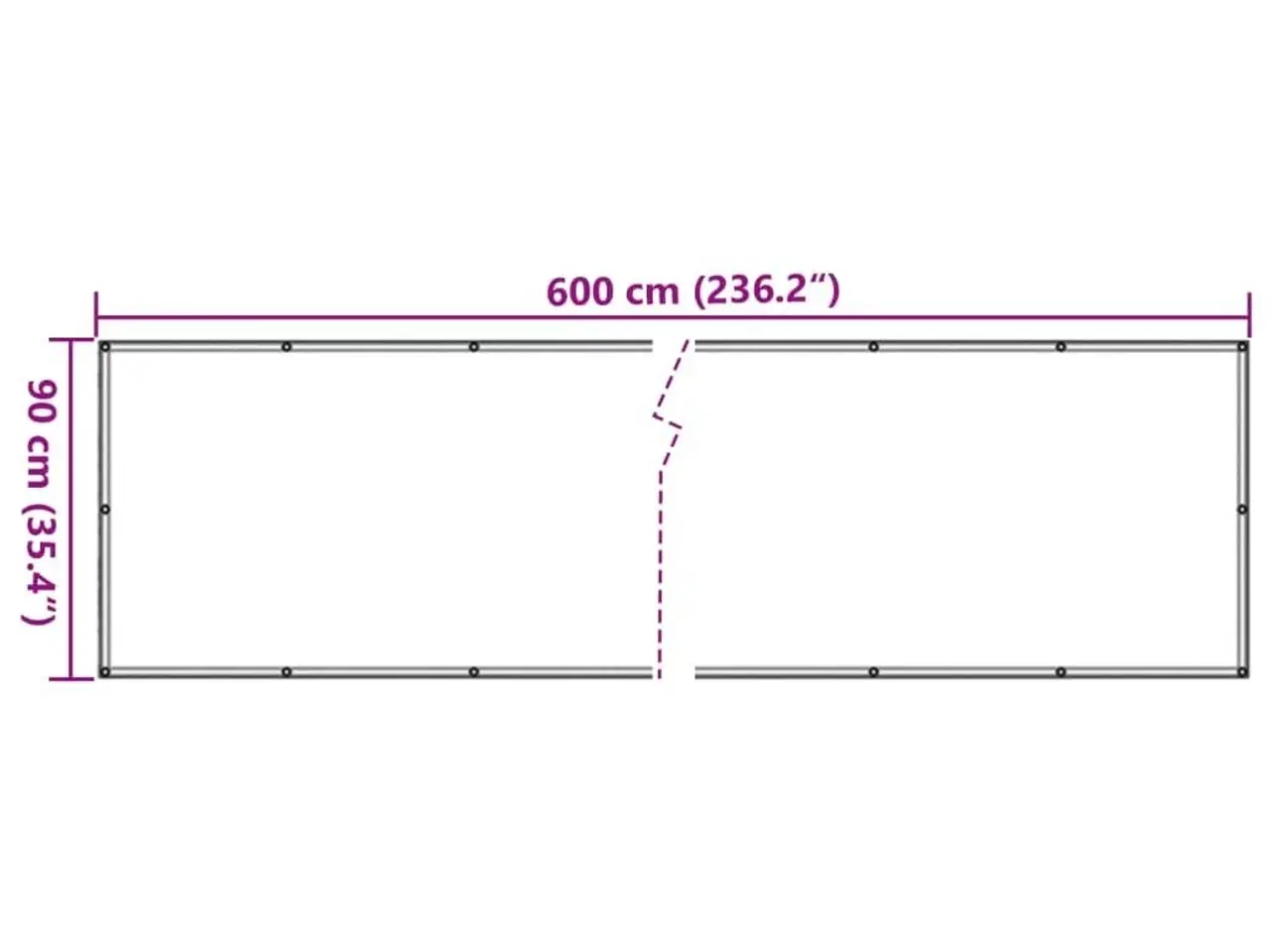 Billede 6 - Altanafskærmning 600x90 cm PVC antracitgrå
