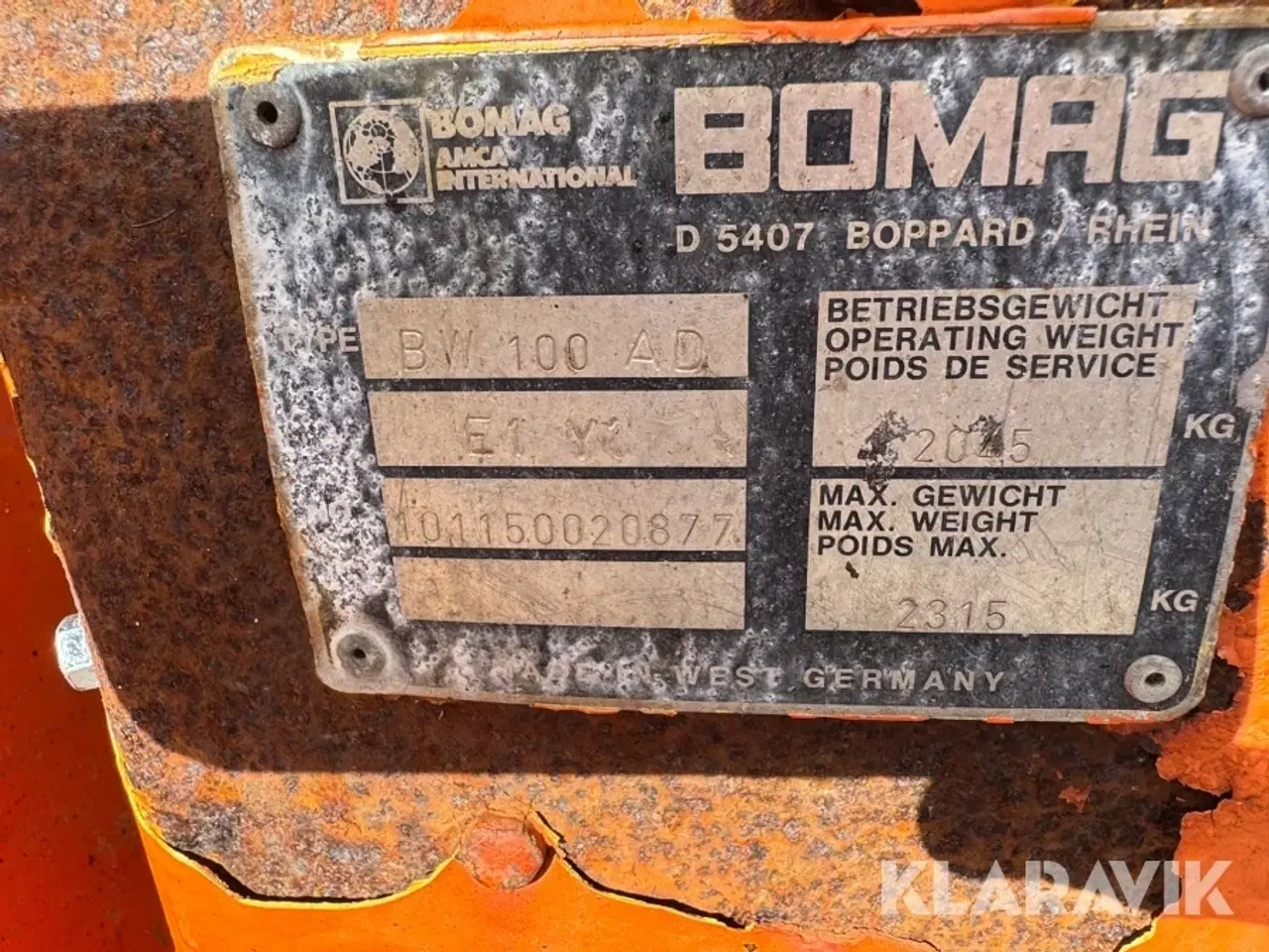 Billede 5 - Vejtromle Bomag BW 100 AD