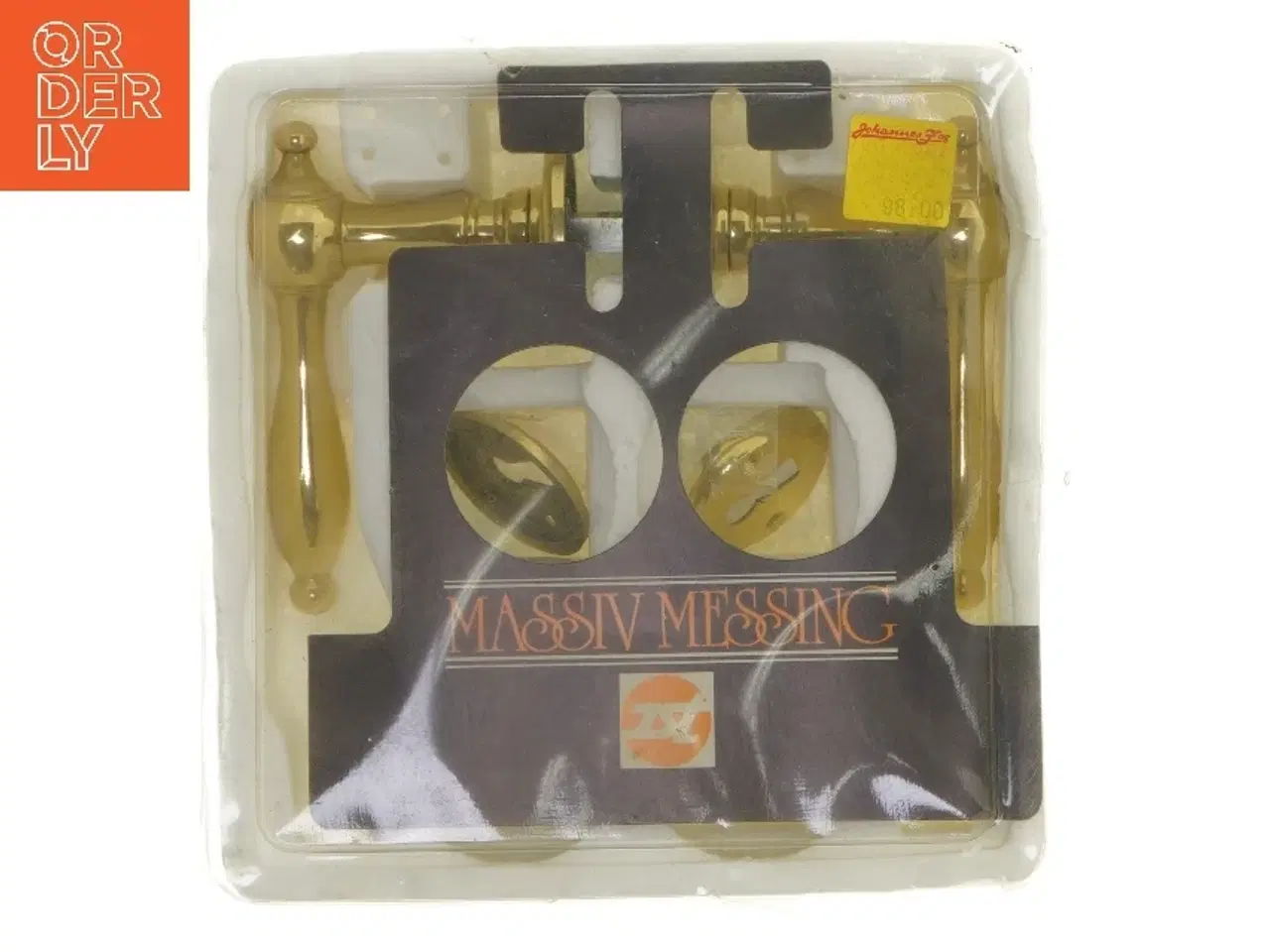 Billede 1 - Messing dørhåndtag sæt (str. 8x11,5 cm)