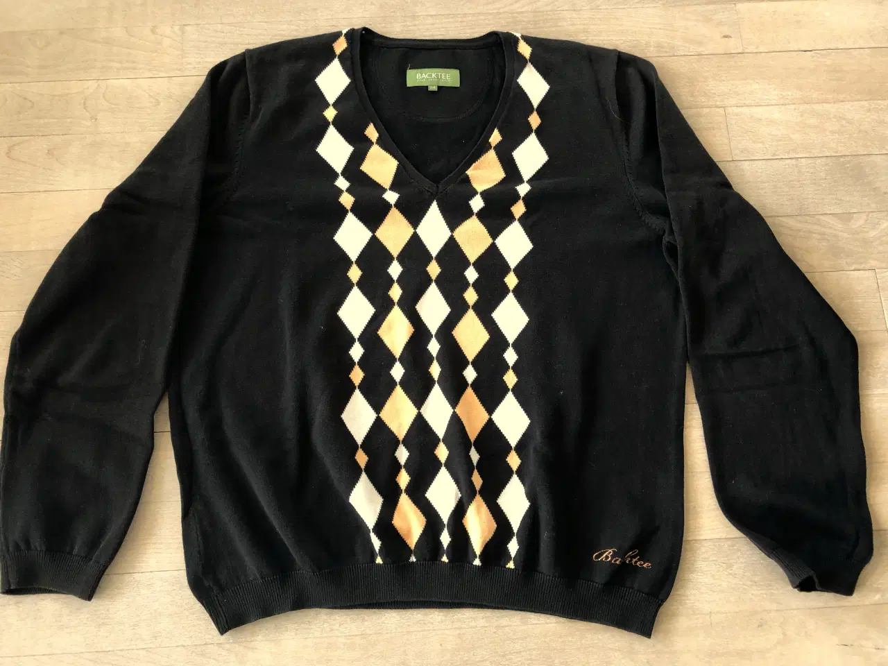 Billede 1 - DAME - golf-cardigan m/harlekinsmønster