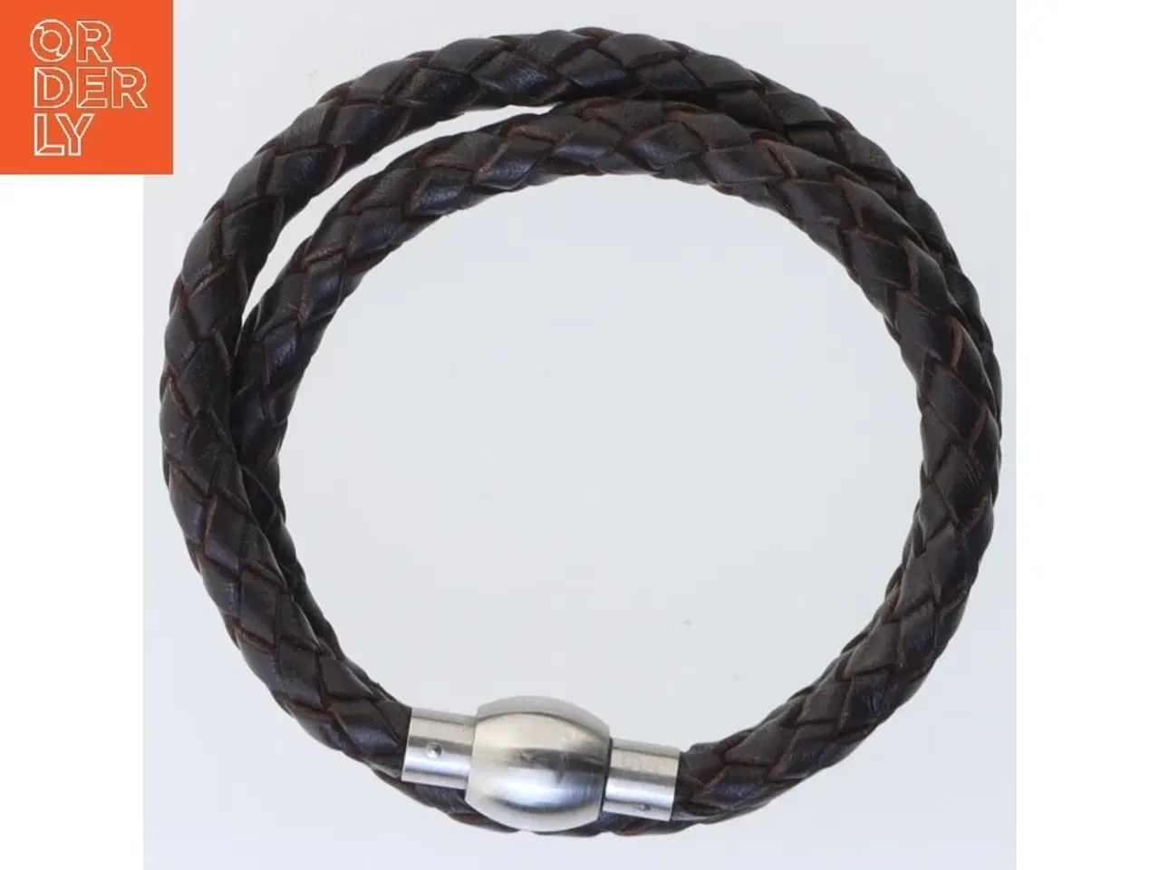 Billede 4 - Flettet læderarmbånd (str. 41,5. cm)