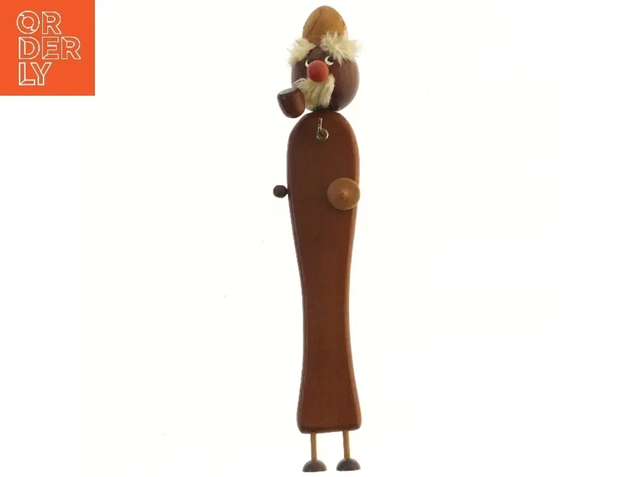 Billede 1 - Viking nøgle holder i teak Træfigur med mand og pibe (str. 42 cm)