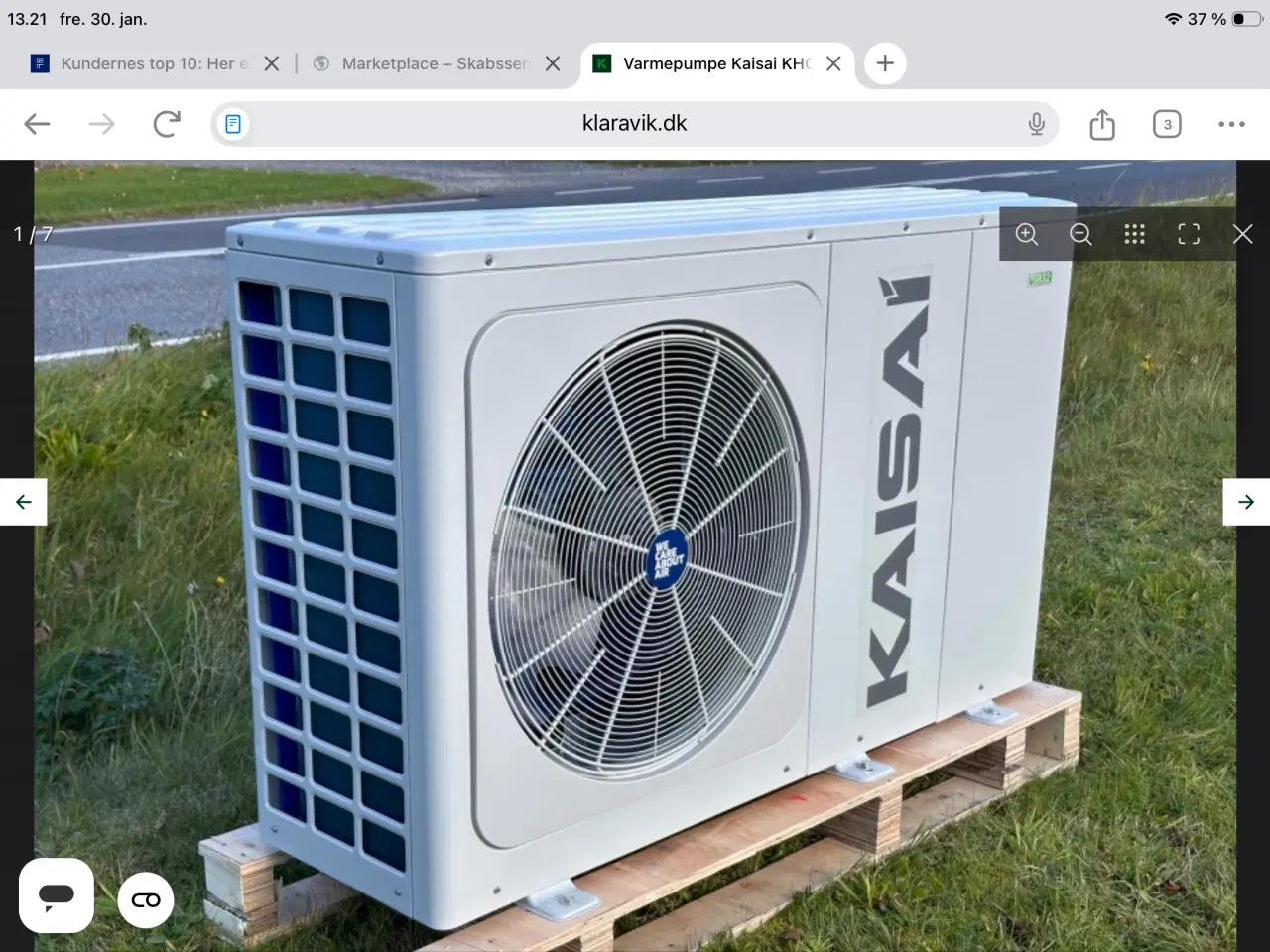 Billede 1 - 14 KW Kaisai Varmepumpe Står. På Nordfyn……