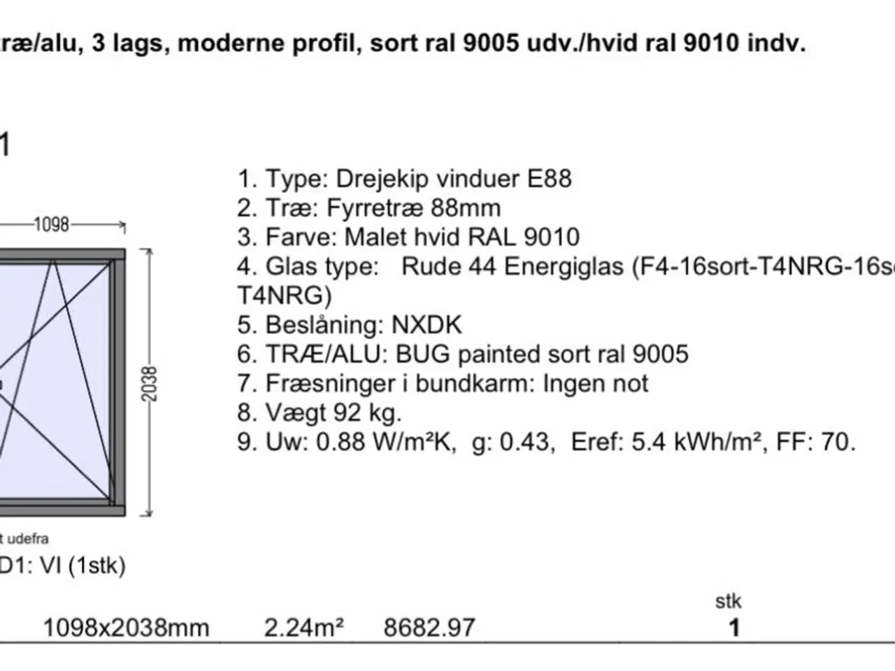 Billede 5 - Terrassedør  med kip
