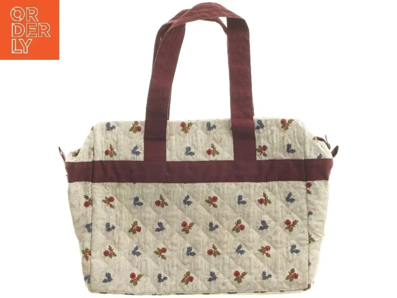 Billede 2 - Ny Blomstret toilet taske med sløjfe (str. 21,5x32,5 cm) med vandfast foer