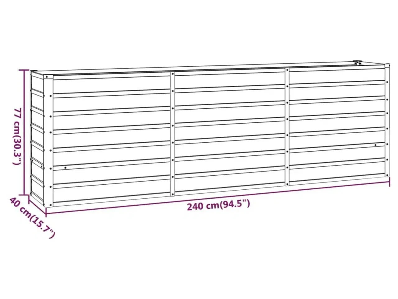 Billede 7 - Højbed 240x40x77 cm cortenstål rustfarvet