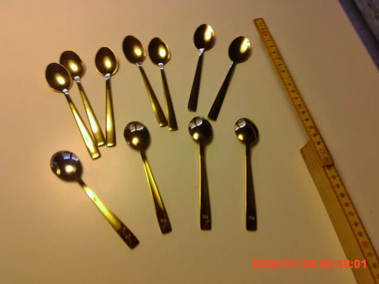 Billede 1 - 11 kaffeskeer i guld farve mærke Raw
