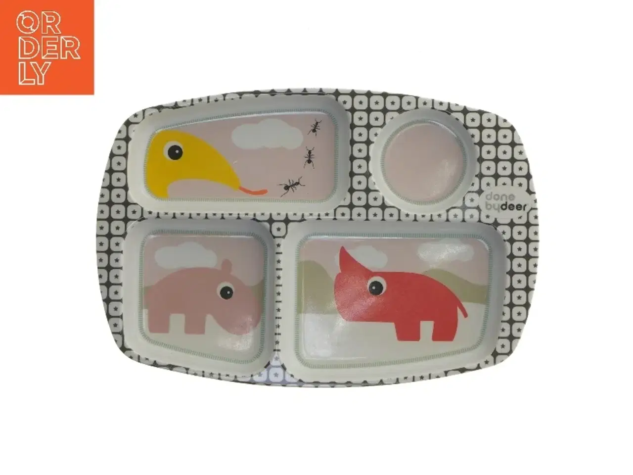 Billede 1 - Børnetallerken med rumopdeling fra Done By Deer (str. 28,5x19,5 cm)