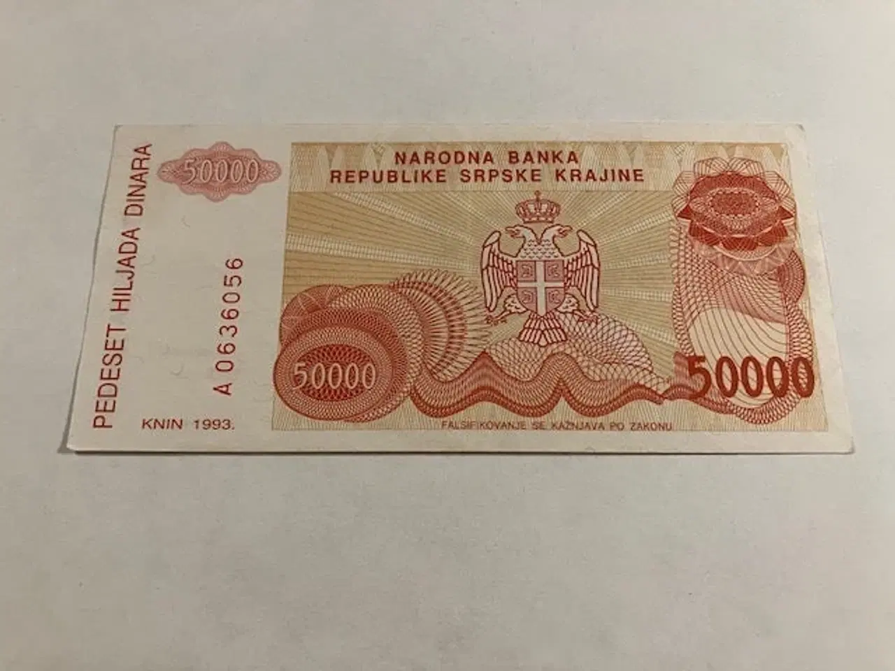 Billede 2 - 50000 Dinara Serbia 1993