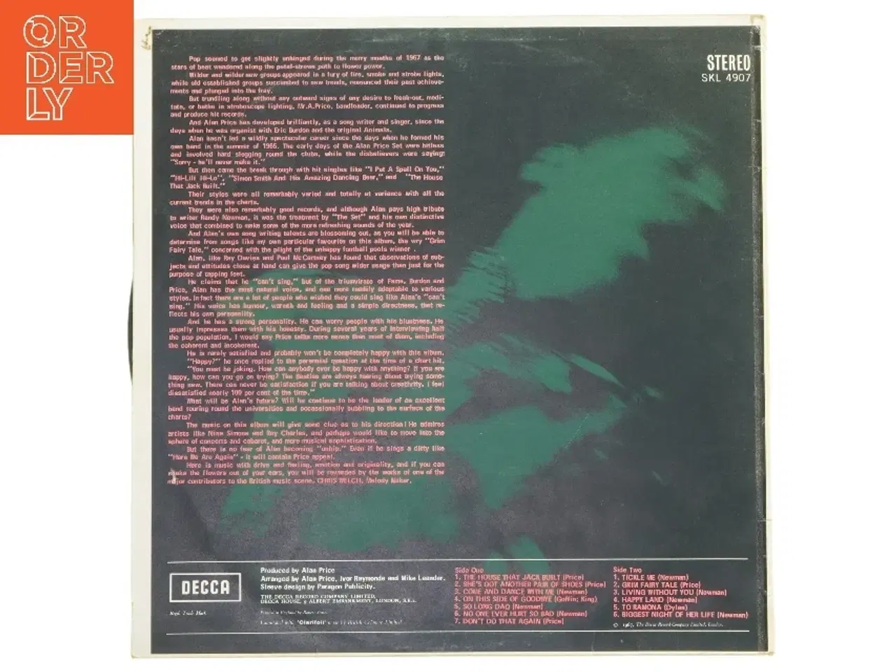 Billede 2 - Alan Price Vinyl Record - A Price On His Head