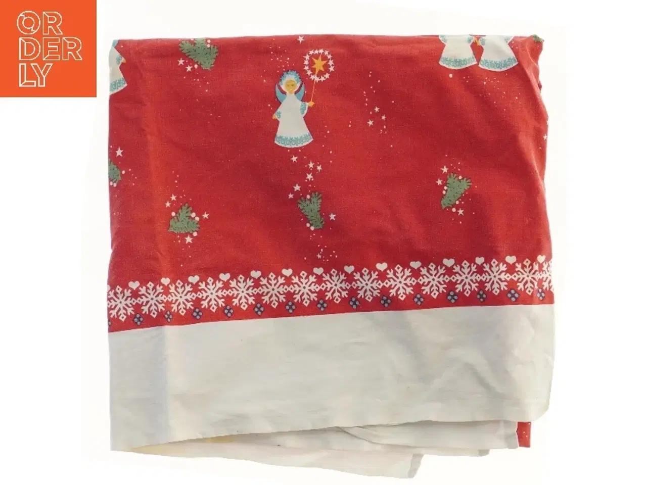 Billede 1 - Juledug med englemotiv (str. 134x134 cm)