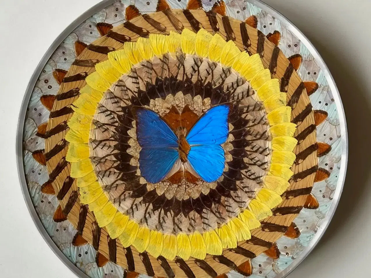 Billede 1 - Metalfad m sommerfugle
