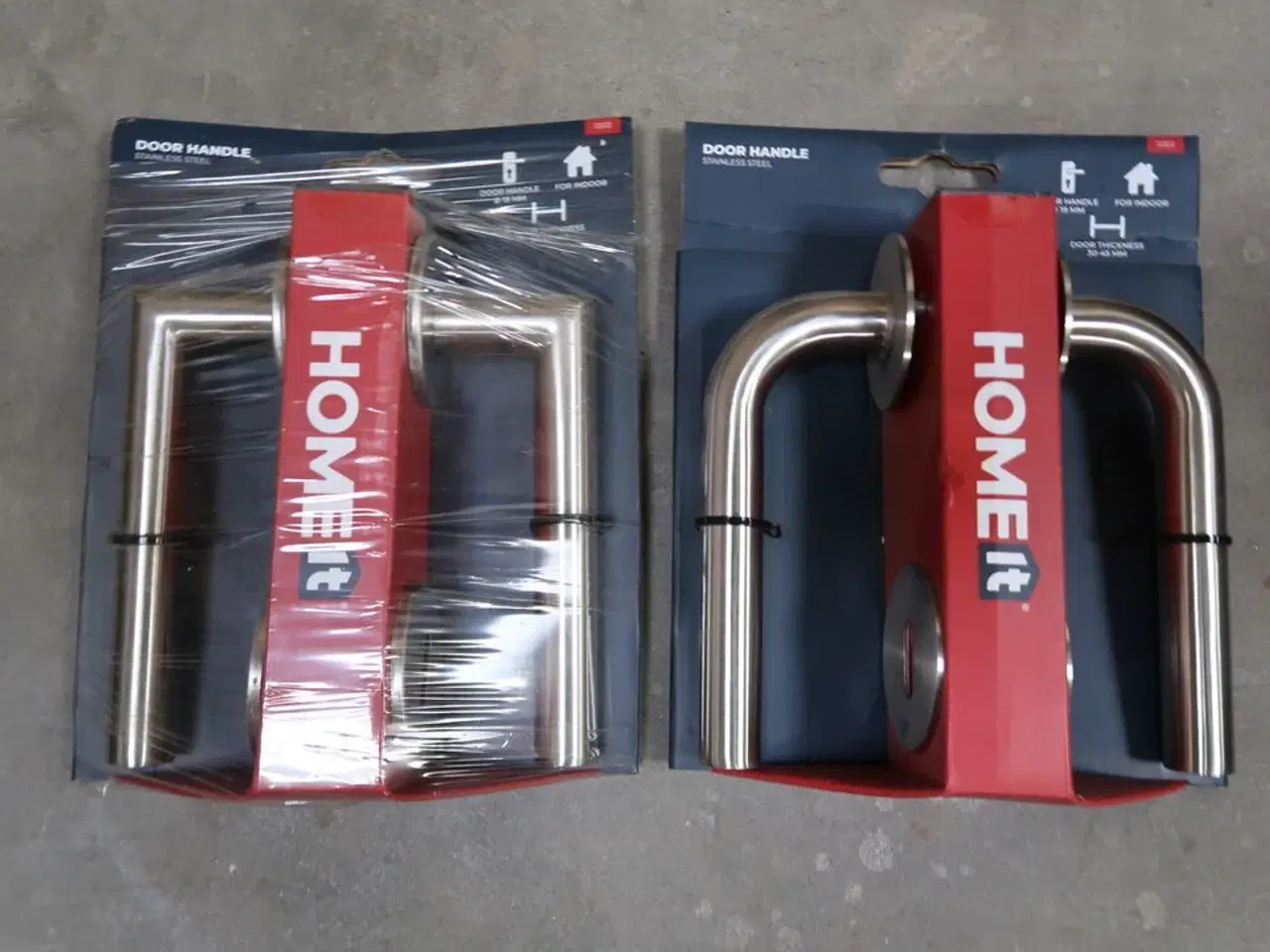 Billede 2 - 2 pk. HOME It dørgreb med L-greb 19 mm rustfri stål