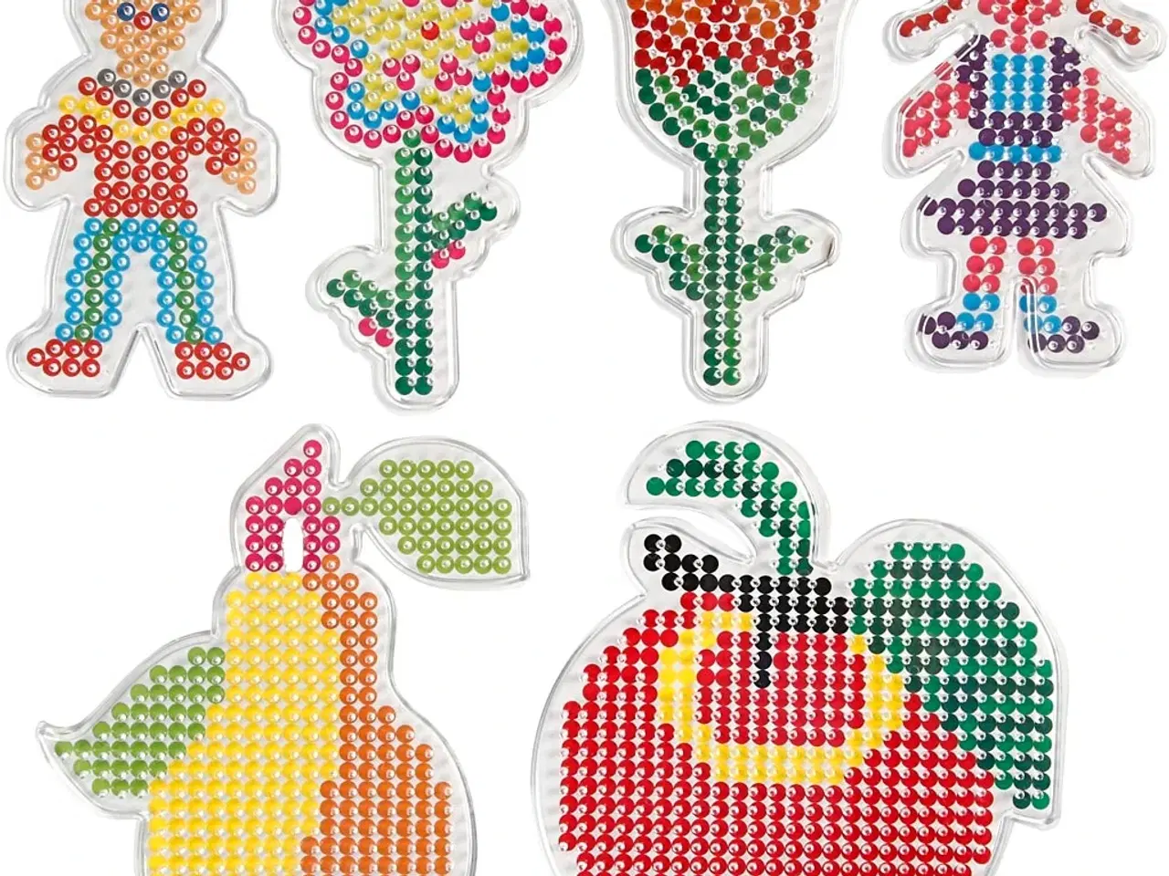 Billede 1 - Perleplader til børn - 6 stk. i akryl, medium størrelse