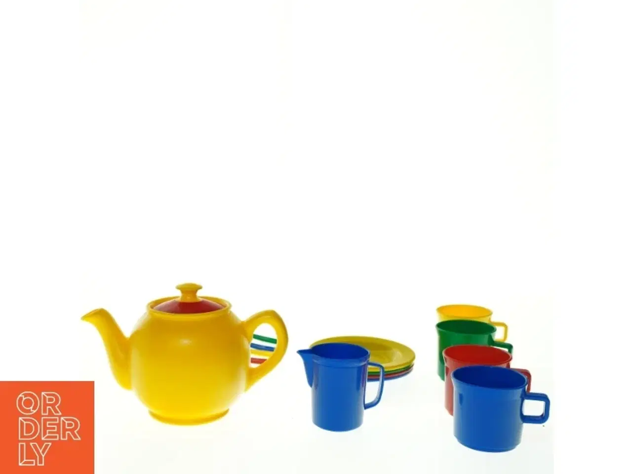 Billede 1 - Farverigt børne tesæt i plast (str. 10 x 16 cm)
