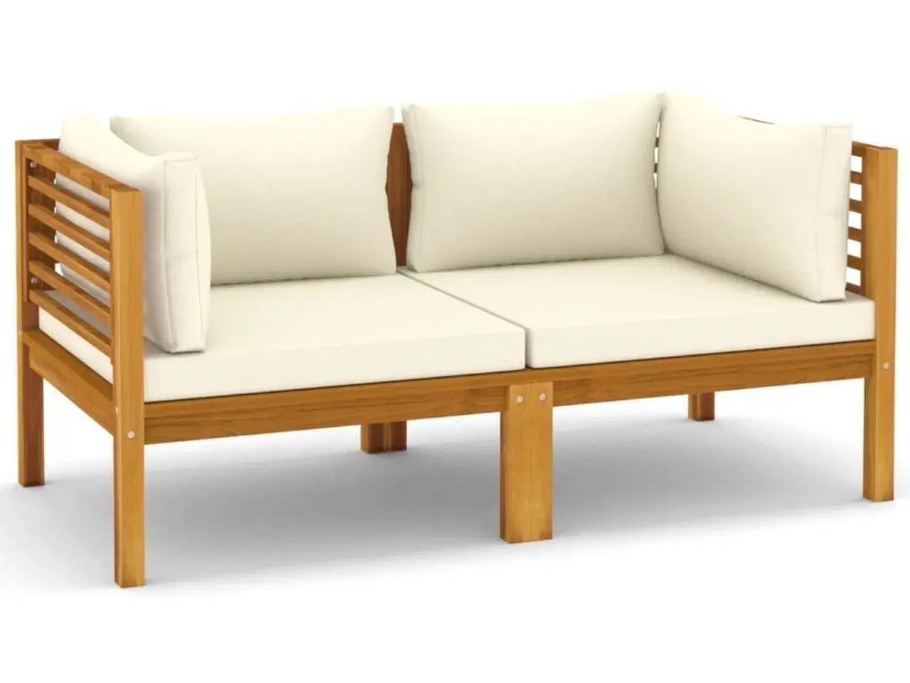Billede 2 - 2-personers havesofa med cremefarvede hynder massivt akacietræ